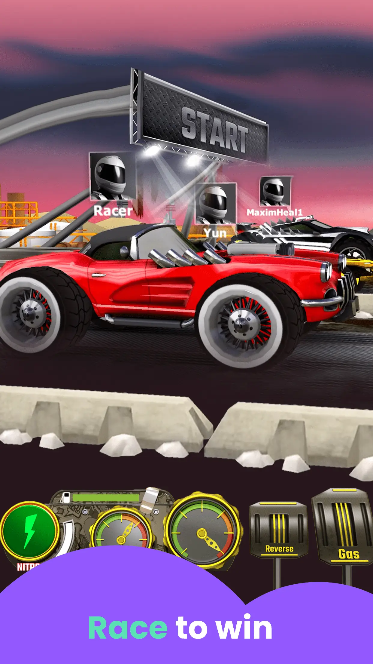race cars game gameplay screenshot 1